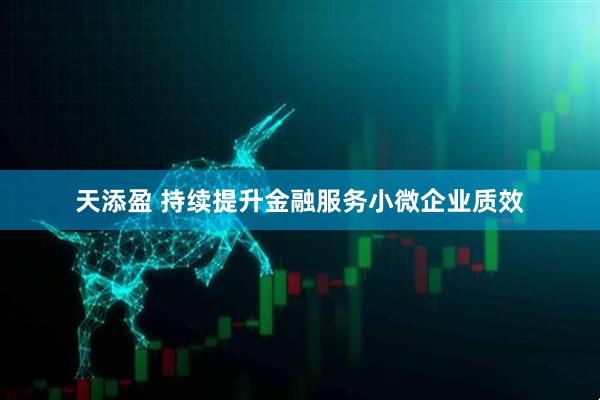 天添盈 持续提升金融服务小微企业质效
