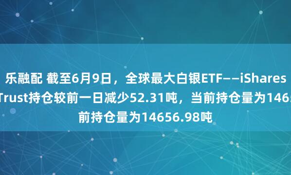 乐融配 截至6月9日，全球最大白银ETF——iShares Silver Trust持仓较前一日减少52.31吨，当前持仓量为14656.98吨