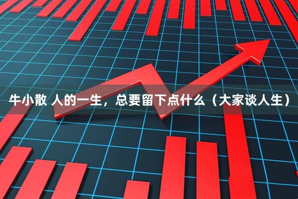 牛小散 人的一生,总要留下点什么(大家谈人生)